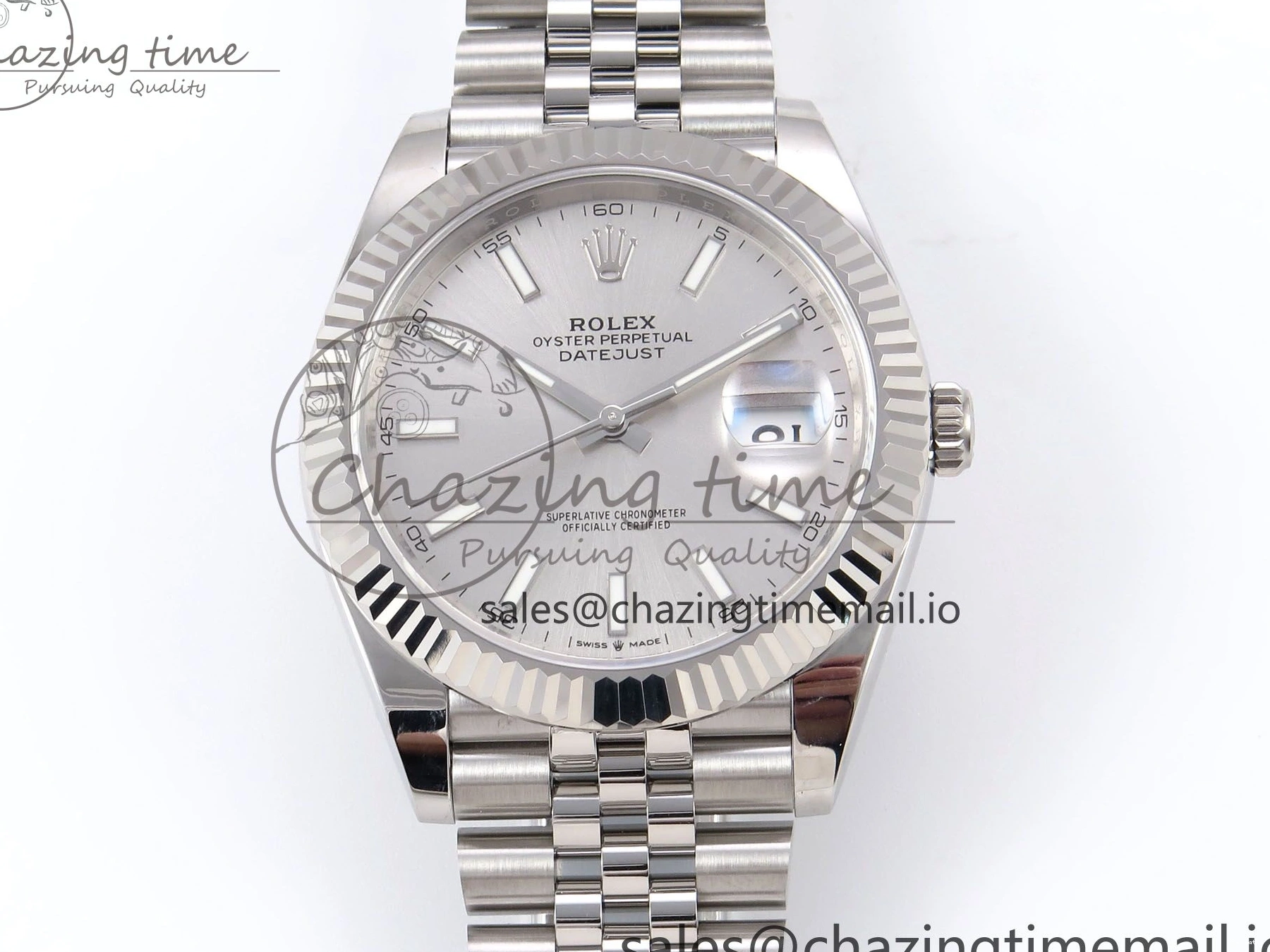 Best White 41 EWEF 126334 Jubilee Edition Dial DateJust A3235 on Bracelet Silver 1224